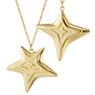 2021 Chain Ornament: Four and Five Point Star, Set of 2 pcs, Yellow Gold