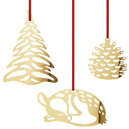 2023 Annual Holiday Ornament - Sleeping Deer, Tree and Pinecone