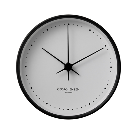 Koppel - 10cm Wall Clock in black stainless steel with white dial
